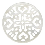 Белый кабошон оболочки, Белая ракушка, Плоская круглая форма продается PC