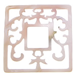 Розовая ракушка кабошон, Квадратная форма, плоской задней панелью продается PC