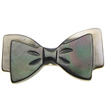 Black Shell Cabochon, with White Shell, Bowknot, flat back 