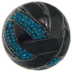Zinc Alloy Shank Button, Dome, plumbum black color plated, enamel & with rhinestone, lead & cadmium free Approx 3mm 