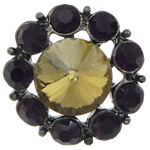 Zinc Alloy Shank Button, with Crystal, Flower, plumbum black color plated, faceted & with rhinestone, lead & cadmium free Approx 3mm 
