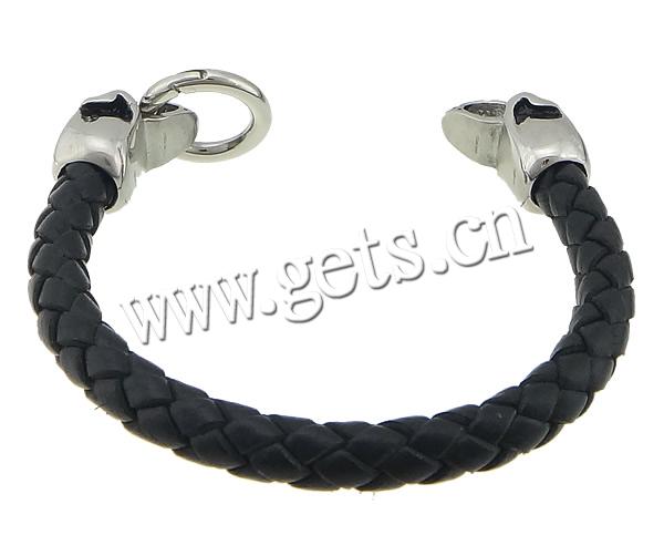 Men Bracelet, Cowhide, 316 stainless steel clasp, Skull, different length for choice & blacken, more colors for choice, lead & cadmium free, 58x20mm, 8mm, Sold By Strand