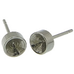 Stainless Steel Earring Stud Component original color, 0.8mm 