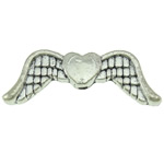 Alliage de zinc Ange Perles Wing, Coeur avec des ailes, Plaquage normal, plus de couleurs à choisir Environ 1.5mm, Environ Vendu par kg