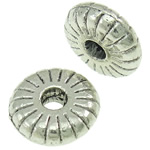 Zinc Alloy Jewelry Beads, Rondelle, plated, textured Approx 1mm, Approx 