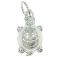 Sterling Silver Animal Pendants, 925 Sterling Silver, Turtle, plated Approx 4mm 