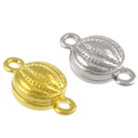 Zinc Alloy Magnetic Clasp, Flat Round, plated, single-strand cadmium free 