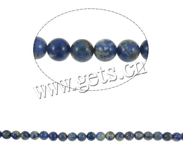 Sodalith Perlen, Sosalith, rund, Weitere Größen für Wahl, Länge:15 ZollInch, verkauft von Strang