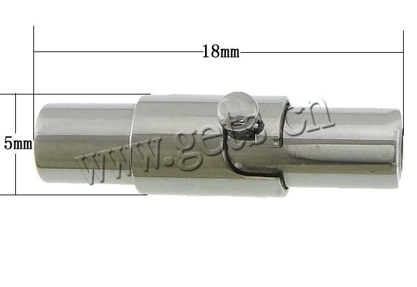 Runder Edelstahl Magnetverschluss, Rohr, plattiert, Kundenindividuell, keine, 18x5mm, Bohrung:ca. 2mm, verkauft von PC