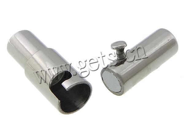 Round Stainless Steel Magnetic Clasp, Tube, plated, Customized, more colors for choice, 18x7mm, Hole:Approx 4mm, Sold By PC