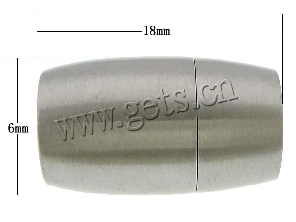 Runder Edelstahl Magnetverschluss, Rohr, plattiert, Kundenindividuell, keine, 18x6mm, Bohrung:ca. 2mm, verkauft von PC