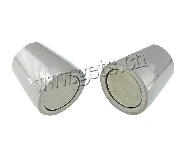 Round Stainless Steel Magnetic Clasp, Tube, plated, Customized, more colors for choice, 18x11mm, Hole:Approx 8mm, Sold By PC