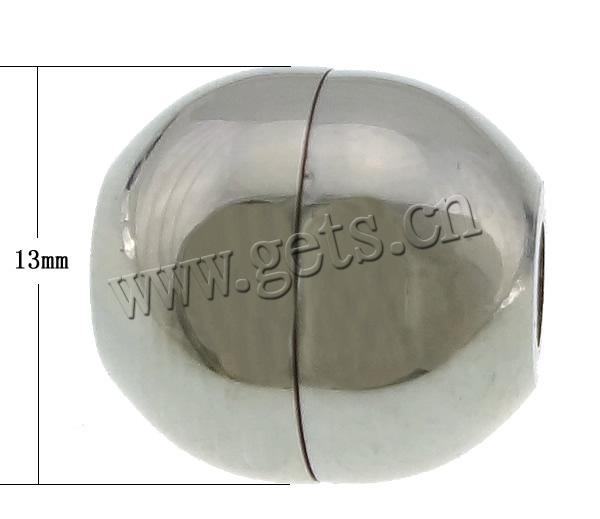 Runder Edelstahl Magnetverschluss, oval, plattiert, Kundenindividuell, keine, 13x13mm, Bohrung:ca. 5mm, verkauft von PC