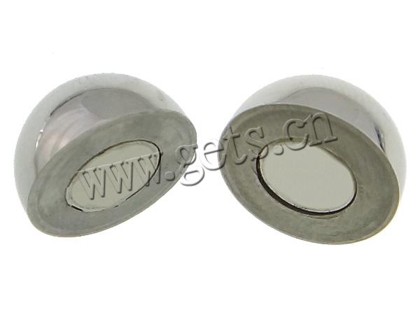 Round Stainless Steel Magnetic Clasp, Oval, plated, Customized, more colors for choice, 13x13mm, Hole:Approx 5mm, Sold By PC