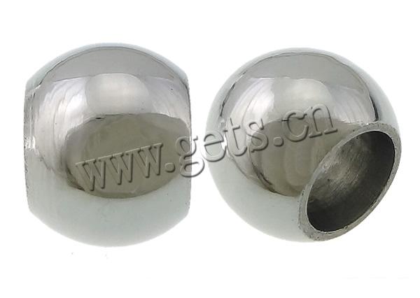 Stainless Steel Large Hole Beads, Drum, plated, Customized, more colors for choice, 7x8mm, Hole:Approx 2mm, Sold By PC