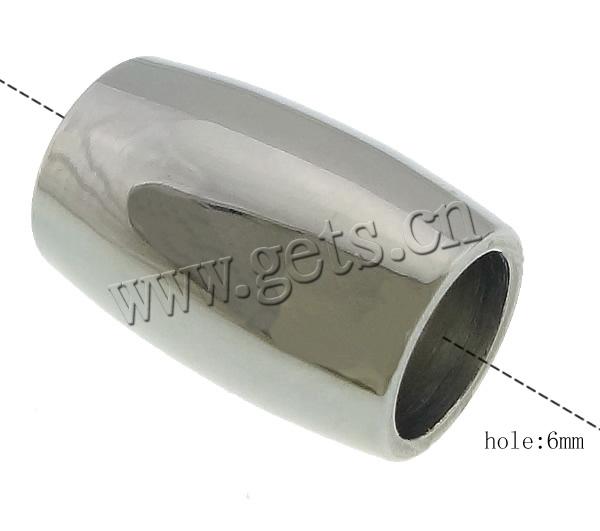 Stainless Steel Tube Beads, plated, Customized, more colors for choice, 13x9mm, Hole:Approx 6mm, Sold By PC