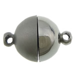 Runder Edelstahl Magnetverschluss, halb plattiert, Einzelstrang, keine, 14x10mm, Bohrung:ca. 1mm, verkauft von PC