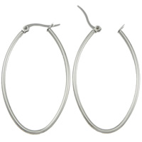 Stainless Steel Hoop Earring, stainless steel hoop earring, Oval, approx 