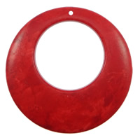 Colgantes de turquesa sintética, Turquesa sintético, Donut, Rojo, 55x7mm, agujero:aproximado 1.5mm, diámetro interior:aproximado 30mm, 56PCs/KG, Vendido por KG