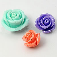 Blume Harz Perlen, verschiedene Größen vorhanden, gemischte Farben, Bohrung:ca. 1-3mm, verkauft von Tasche