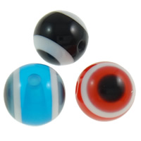 Gestreifte Harz Perlen, rund, Streifen, keine, 12mm, Bohrung:ca. 2.5mm, 1000PCs/Tasche, verkauft von Tasche