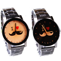 Men Wrist Watch, Zinc Alloy, with Glass, plumbum black color plated, with rhinestone cadmium free, 40mm, 20mm Approx 9 Inch 