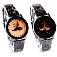 Women Wrist Watch, Zinc Alloy, with Glass, plumbum black color plated, with rhinestone cadmium free, 35mm, 15mm Approx 8 Inch 