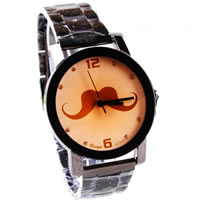Men Wrist Watch, Zinc Alloy, with Glass, plated, with rhinestone, cadmium free, 40mm, 20mm Approx 9 Inch 