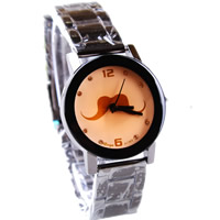 Women Wrist Watch, Zinc Alloy, with Glass, plated, for woman & with rhinestone, cadmium free, 35mm, 15mm Approx 8 Inch 
