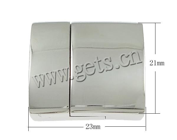 нержавеющая сталь магнитная застежка, Прямоугольная форма, Индивидуальные, оригинальный цвет, 23x21x6mm, отверстие:Приблизительно 18x4mm, продается PC