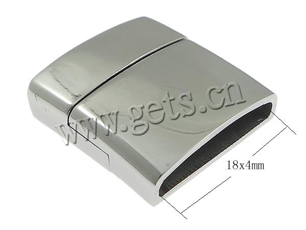 Stainless Steel Magnetic Clasp, Rectangle, Customized, original color, 23x21x6mm, Hole:Approx 18x4mm, Sold By PC