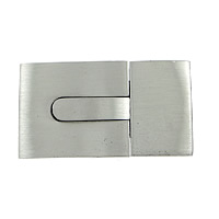 Stainless Steel Leather Band Clasp, Rectangle, Customized, original color Approx 