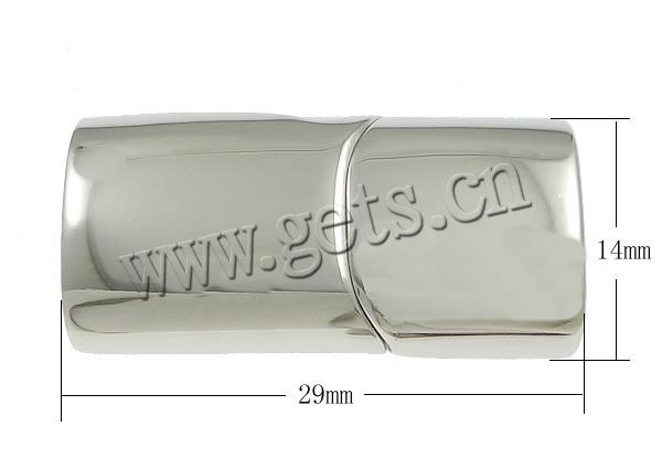 Edelstahl Magnetverschluss, Rechteck, Kundenindividuell, originale Farbe, 29x14x8mm, Bohrung:ca. 12x6mm, verkauft von PC