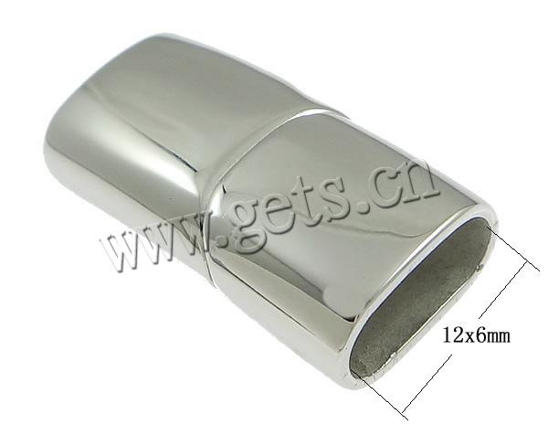 Stainless Steel Magnetic Clasp, Rectangle, Customized, original color, 29x14x8mm, Hole:Approx 12x6mm, Sold By PC