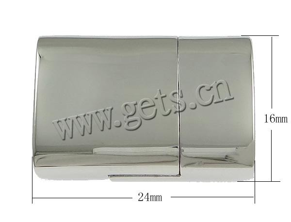 Stainless Steel Magnetic Clasp, Rectangle, Customized, original color, 24x16x7mm, Hole:Approx 14x5mm, Sold By PC