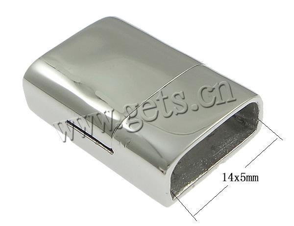 Stainless Steel Magnetic Clasp, Rectangle, Customized, original color, 24x16x7mm, Hole:Approx 14x5mm, Sold By PC