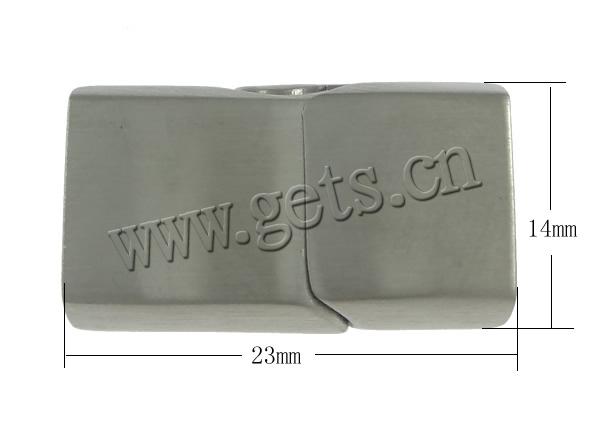 Edelstahl Magnetverschluss, Rechteck, Kundenindividuell, originale Farbe, 23x14x8mm, Bohrung:ca. 11.5x6mm, verkauft von PC