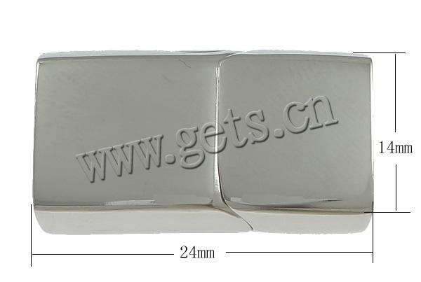 Edelstahl Magnetverschluss, Rechteck, Kundenindividuell, originale Farbe, 24x14x8mm, Bohrung:ca. 11.5x6mm, verkauft von PC