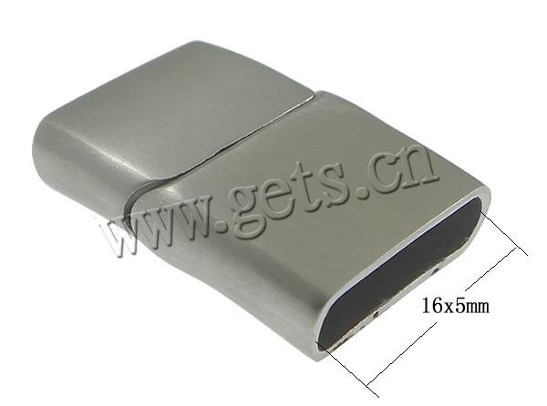 acier inoxydable fermoir magnétique, rectangle, Personnalisé, couleur originale, 29x19x7mm, Trou:Environ 16x5mm, Vendu par PC