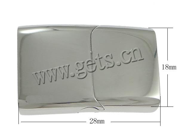Edelstahl Magnetverschluss, Rechteck, Kundenindividuell, originale Farbe, 28x18x7mm, Bohrung:ca. 16x5mm, verkauft von PC