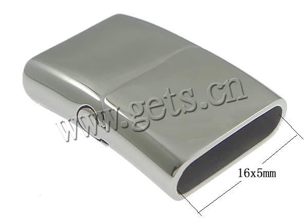 Stainless Steel Magnetic Clasp, Rectangle, Customized, original color, 28x18x7mm, Hole:Approx 16x5mm, Sold By PC