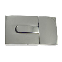 Stainless Steel Leather Band Clasp, Rectangle, Customized, original color Approx 