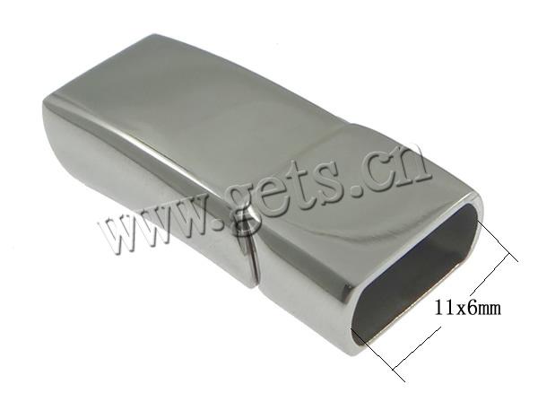Stainless Steel Magnetic Clasp, Rectangle, Customized, original color, 32x14x8mm, Hole:Approx 11x6mm, Sold By PC