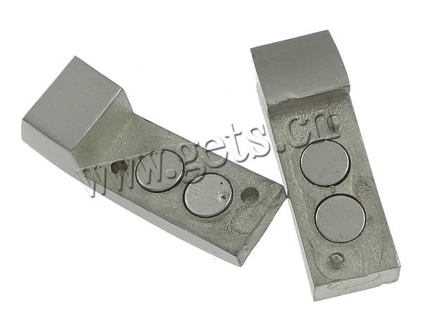 Edelstahl Magnetverschluss, Rechteck, Kundenindividuell, originale Farbe, 36x9x8mm, Bohrung:ca. 7.5x6.5mm, verkauft von PC