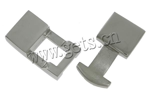 Stainless Steel Leather Band Clasp, Customized, original color, 34x12x5mm, Hole:Approx 10x3mm, Sold By PC