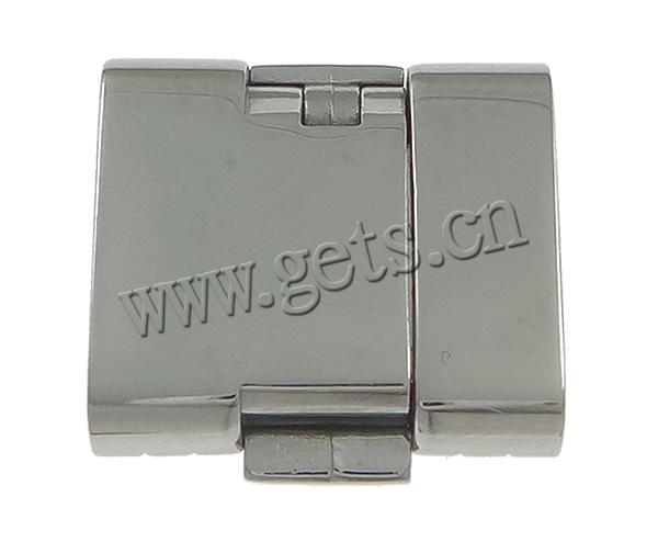 Stainless Steel Leather Cord Clasp, Rectangle, Customized, original color, 19x18x6mm, Hole:Approx 15x3mm, Sold By PC