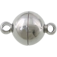 Round Stainless Steel Magnetic Clasp, plated Approx 2mm 