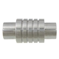 Runder Edelstahl Magnetverschluss, Rohr, plattiert, keine, 21x10x10mm, Bohrung:ca. 6mm, verkauft von PC