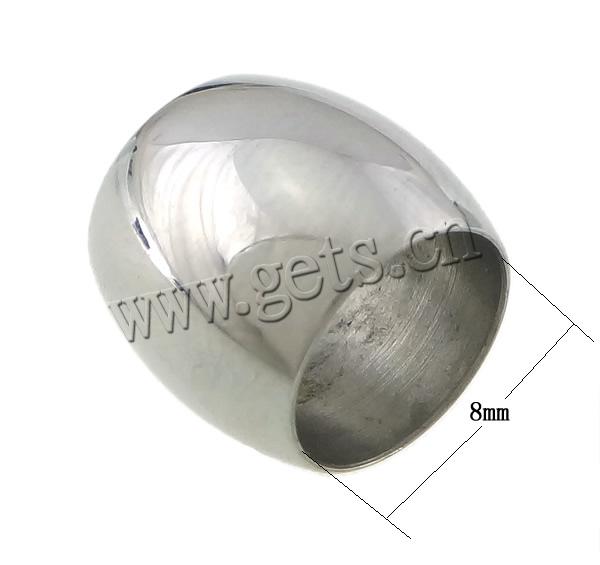 perles de grand trou en inox , acier inoxydable, tambour, Placage, Personnalisé, plus de couleurs à choisir, 10x11mm, Trou:Environ 8mm, Vendu par PC