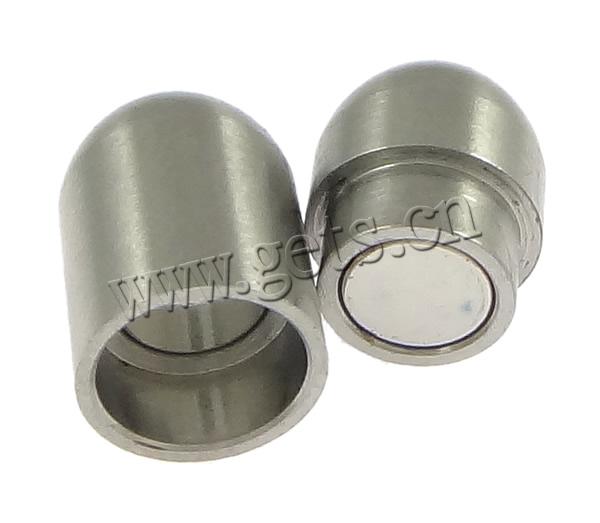 Round Stainless Steel Magnetic Clasp, Column, plated, Customized, more colors for choice, 19x10mm, Hole:Approx 6mm, Sold By PC